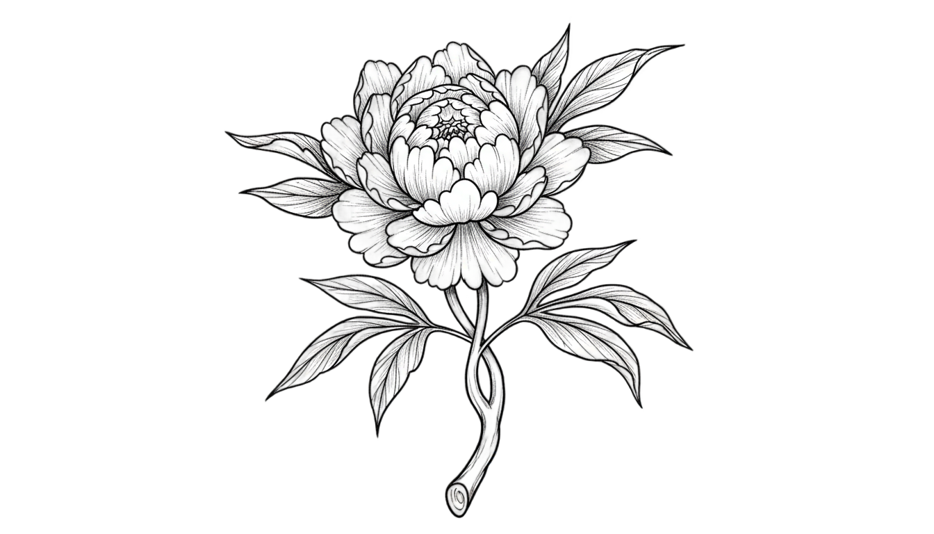 peony tattoo png PNG transparent background