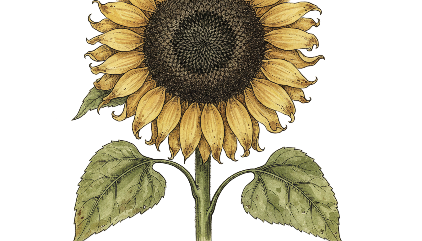 vintage sunflower png PNG transparent background