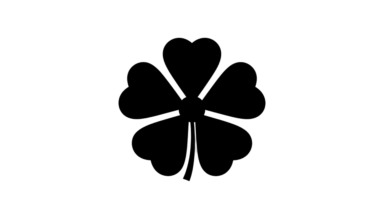 5 leaf black clover logo png PNG transparent background