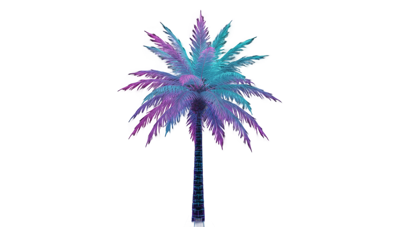 retrowave palm tree png PNG transparent background