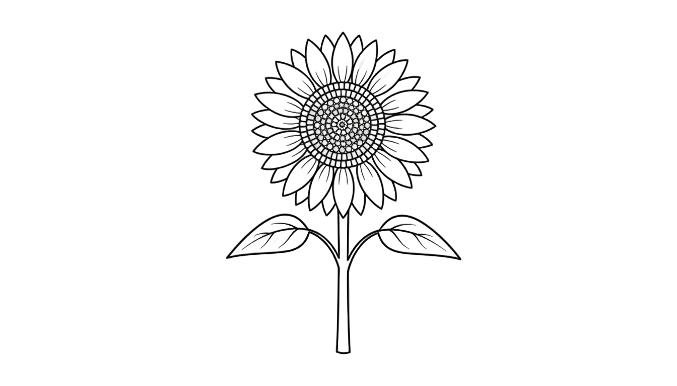 sunflower line art png PNG transparent background