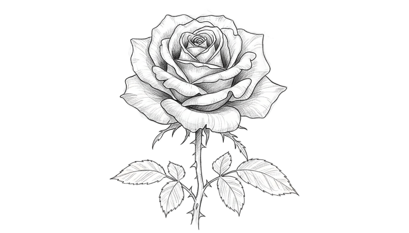 rose drawing png PNG transparent background
