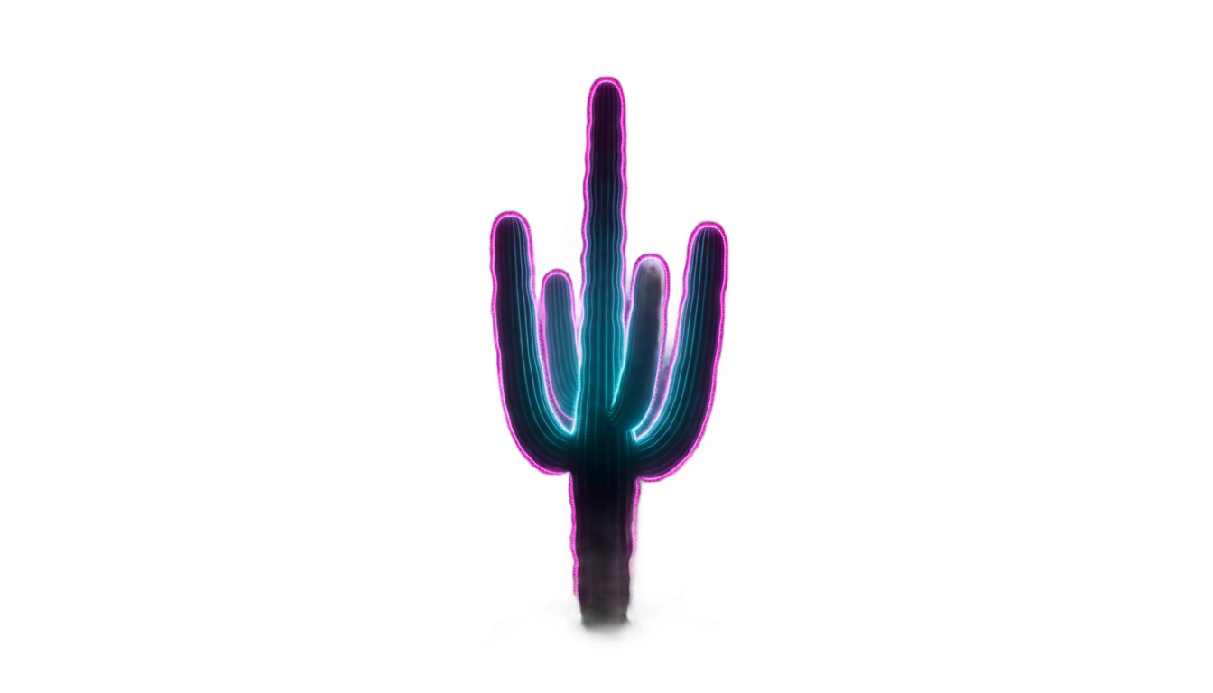 neon cactus png PNG transparent background