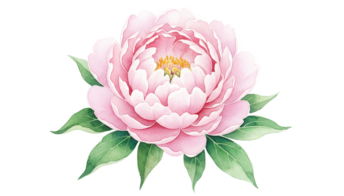 watercolor peony png PNG transparent background