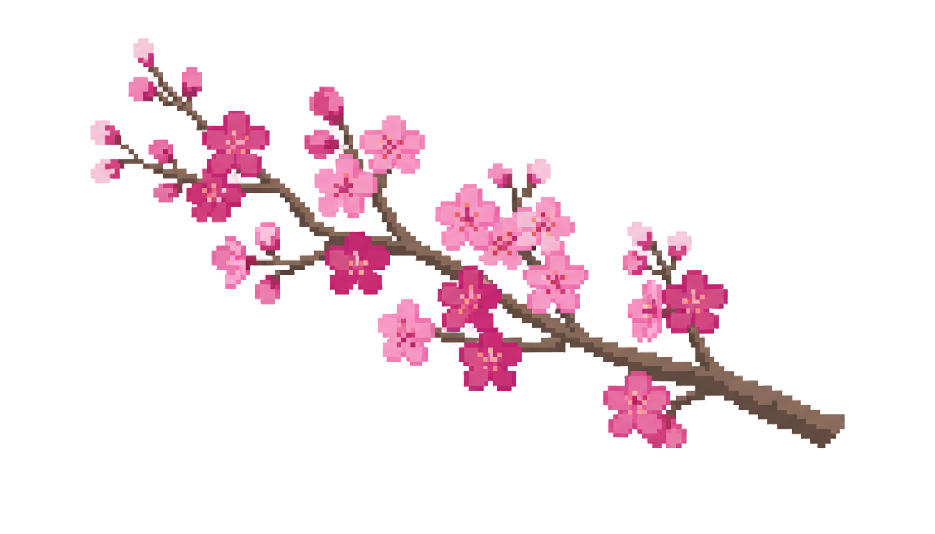 cherry blossom pixel art png PNG transparent background
