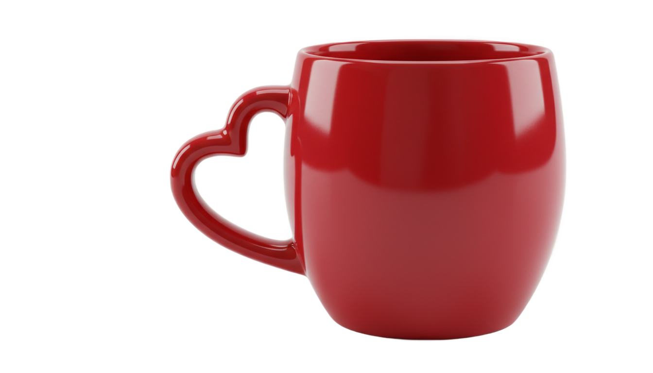 heart handle mug png PNG transparent background