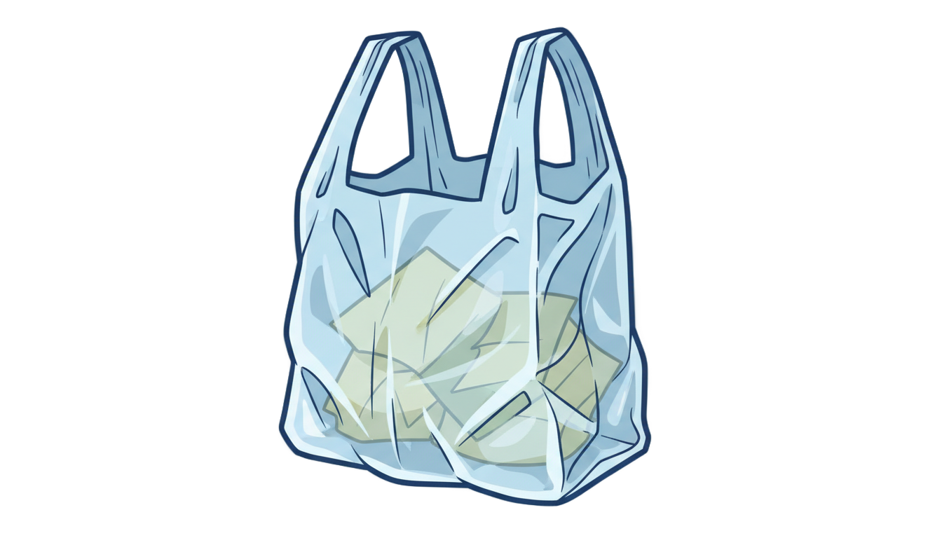cartoon plastic bag png PNG transparent background