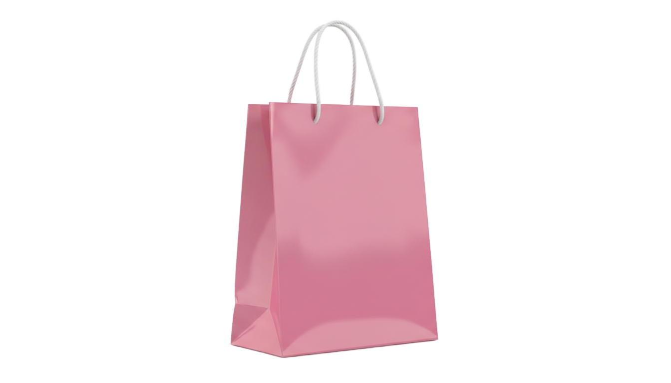 pink shopping bag png PNG transparent background