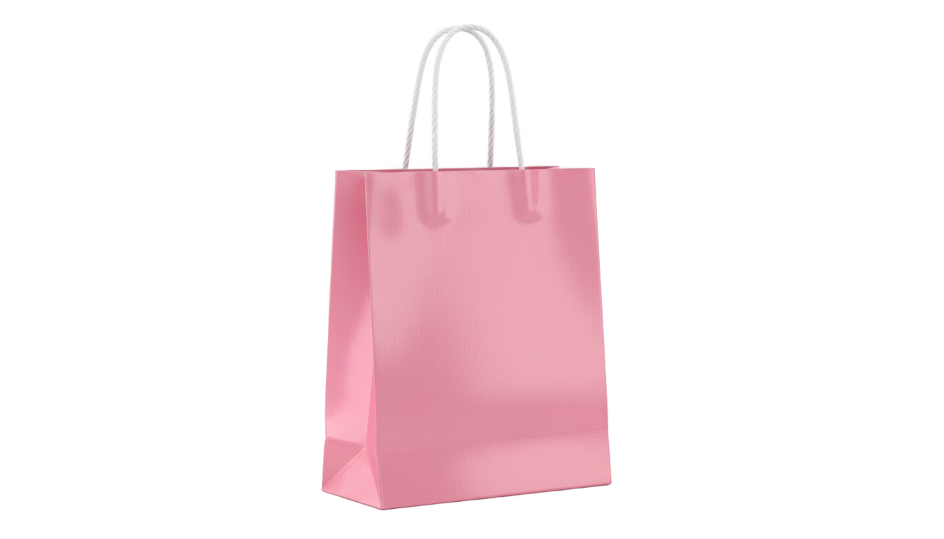 pink shopping bag png PNG transparent background