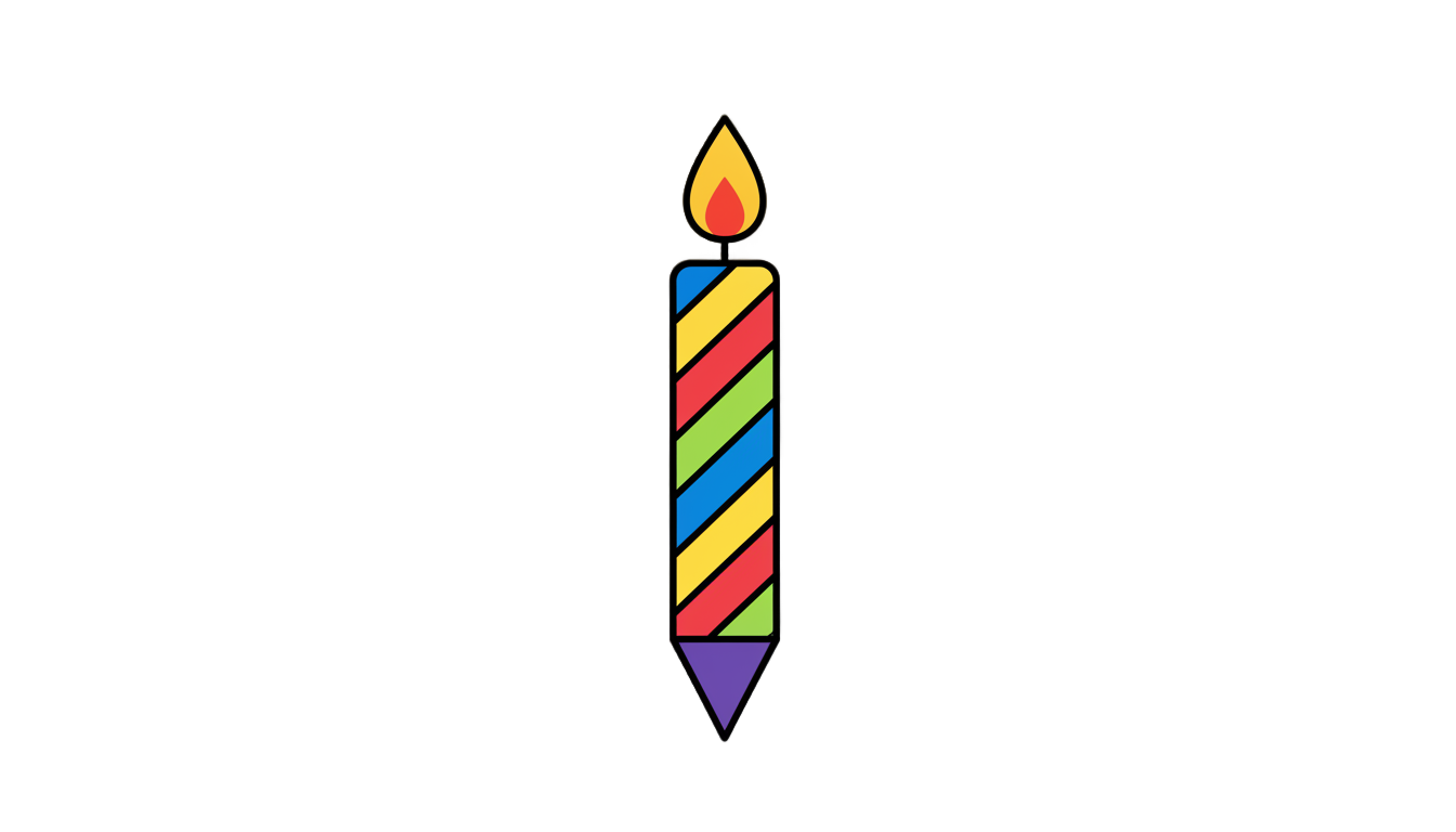 birthday candle icon png PNG transparent background