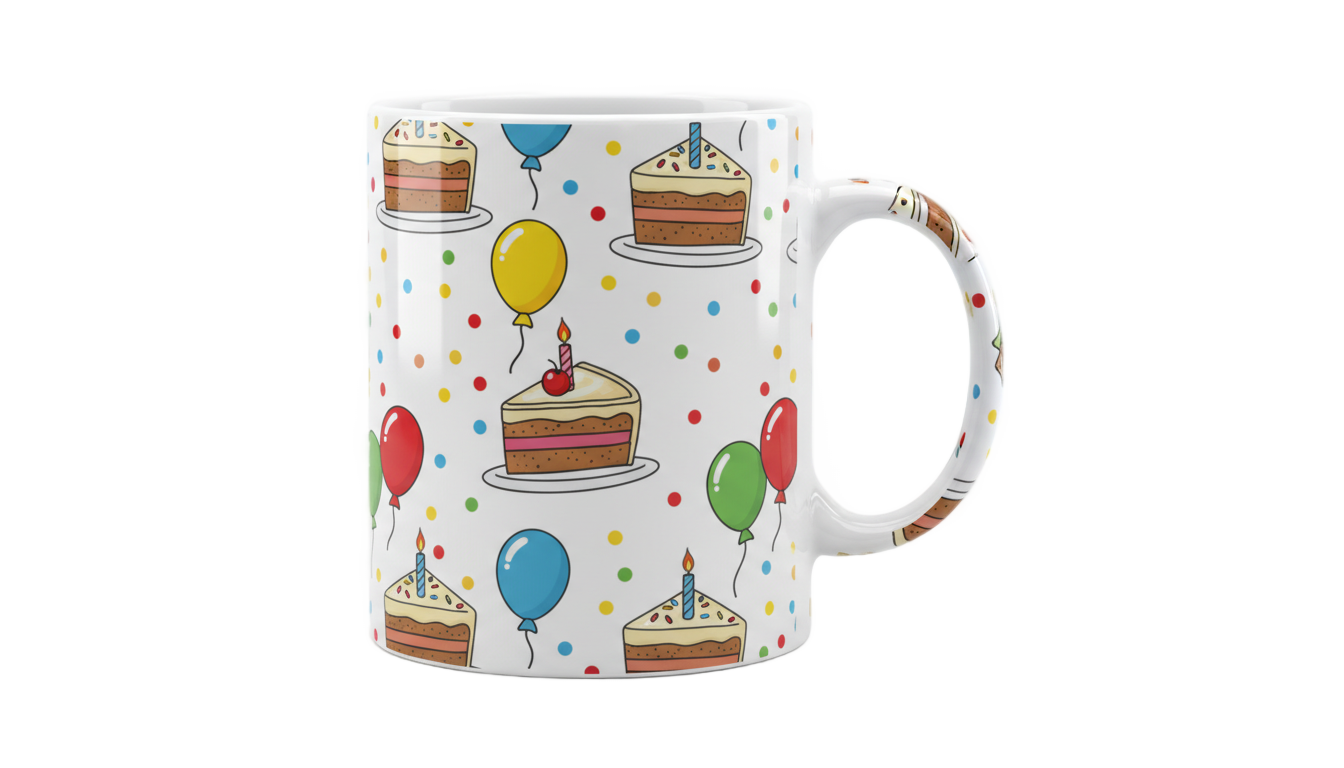 birthday mug design png PNG transparent background