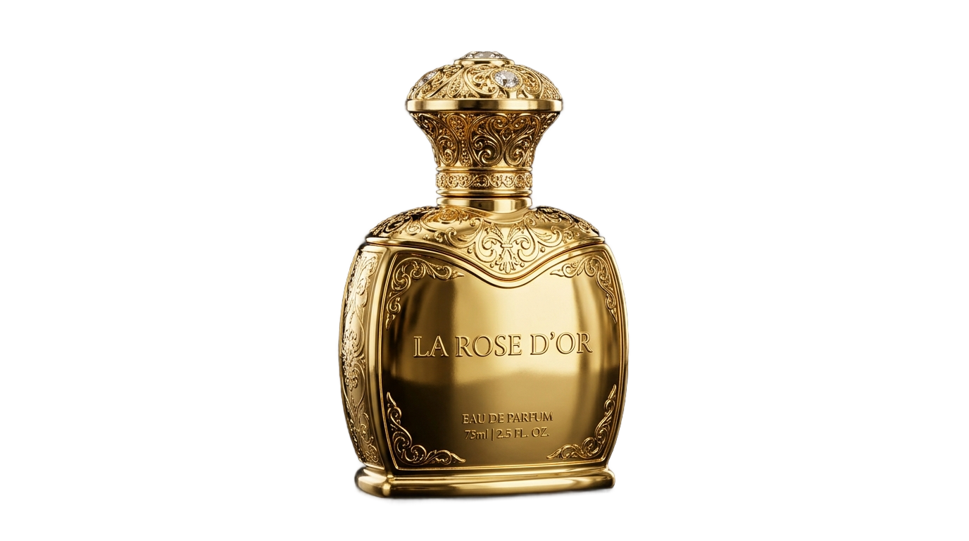 golden perfume bottle png PNG transparent background