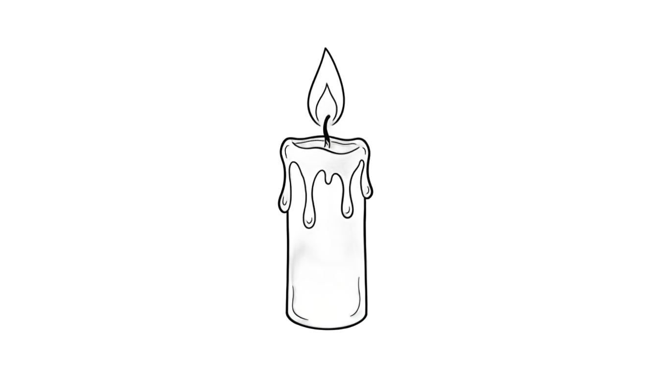 candle line art png PNG transparent background