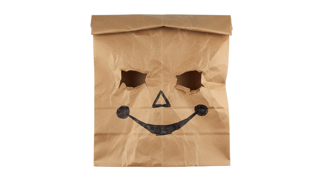 paper bag mask png PNG transparent background