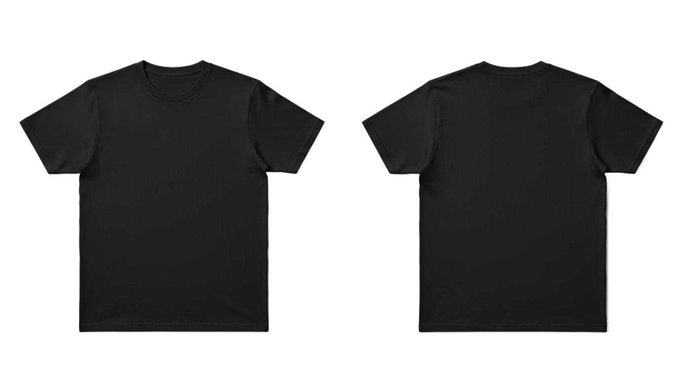 black t shirt png front and back PNG transparent background