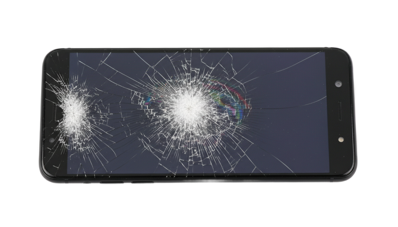 cracked phone png PNG transparent background