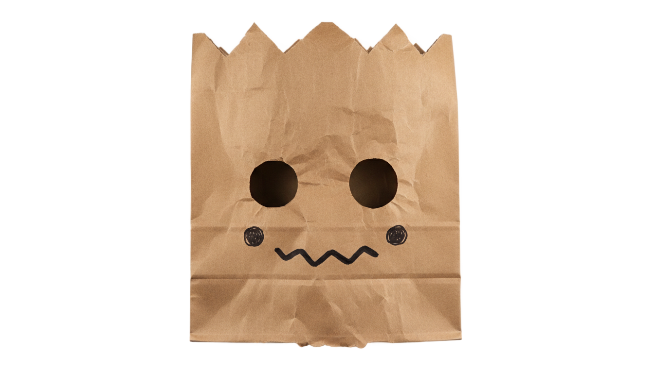 paper bag mask png PNG transparent background