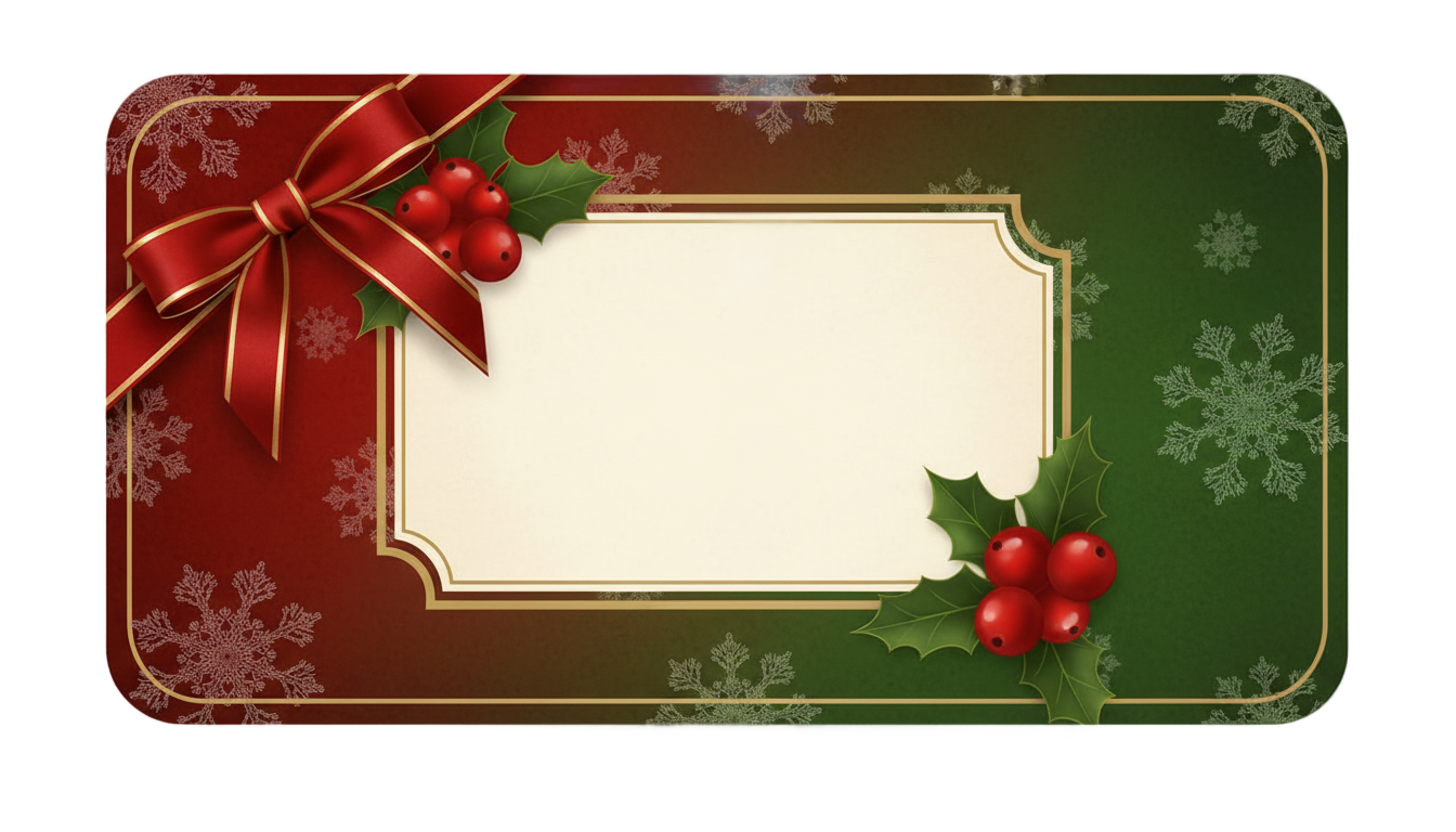 christmas gift card png PNG transparent background