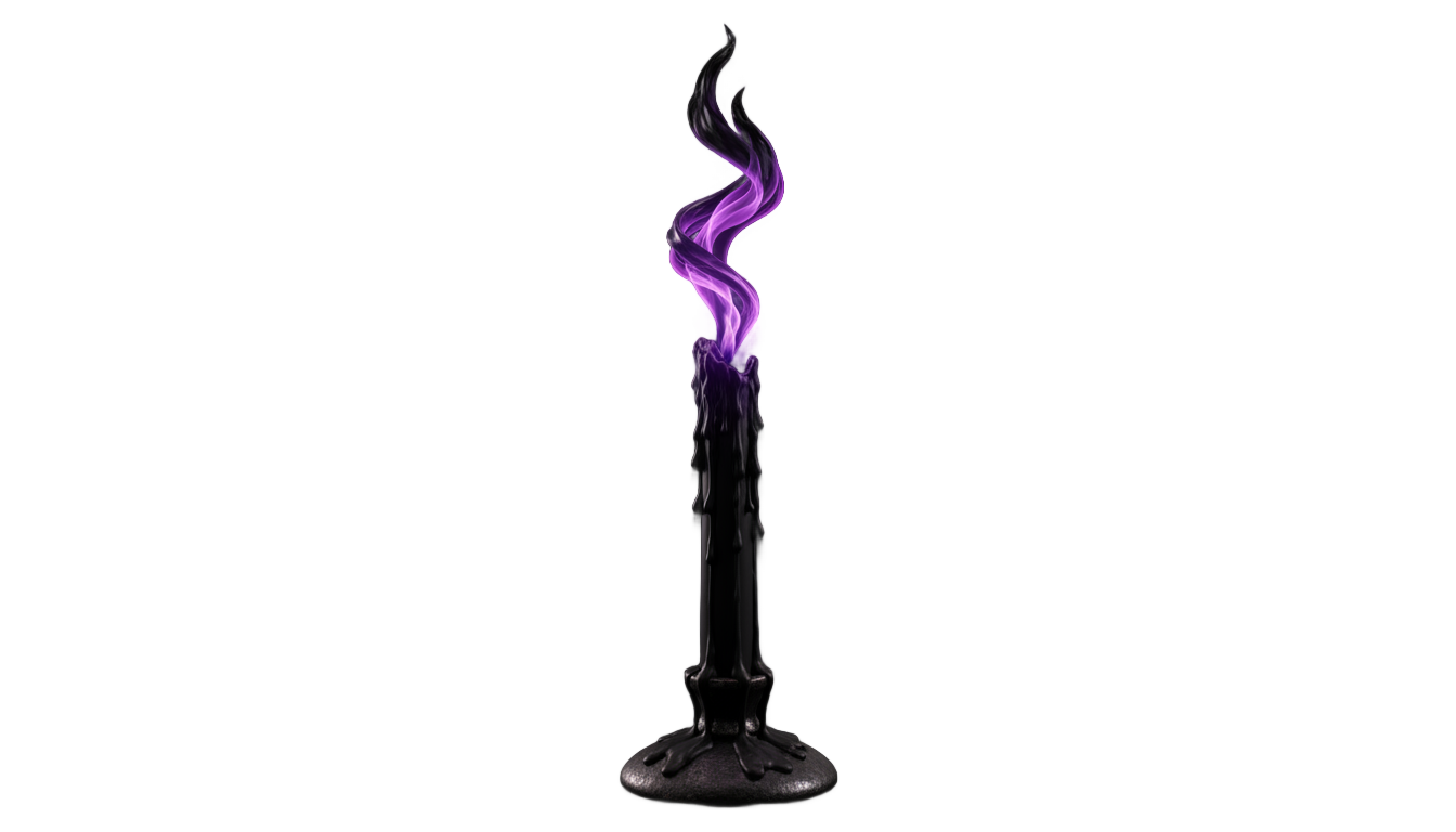 black flame candle png PNG transparent background