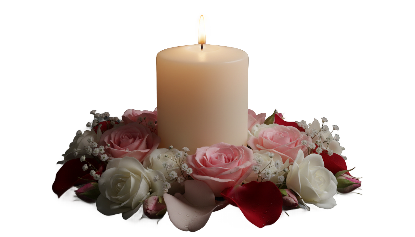 candle with flower png PNG transparent background