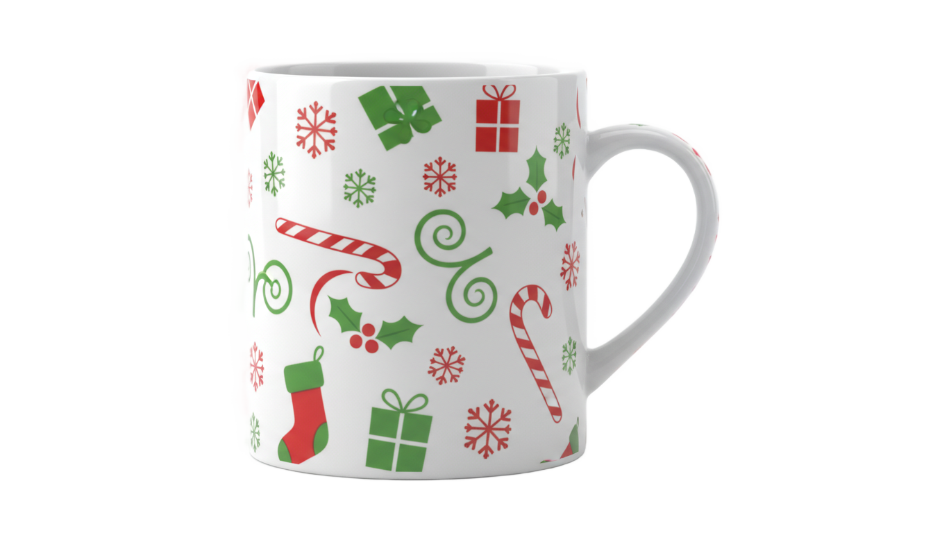 christmas mug design png PNG transparent background