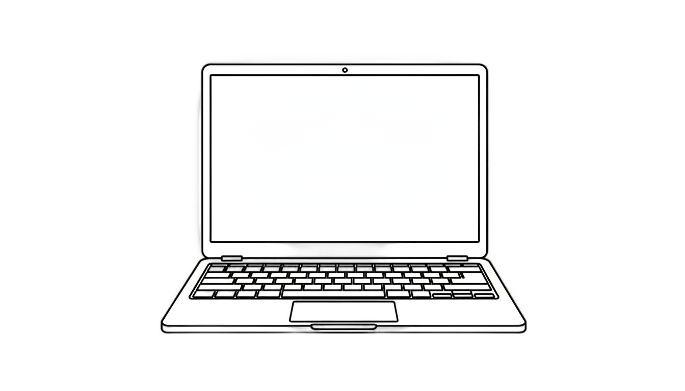 laptop line art png PNG transparent background