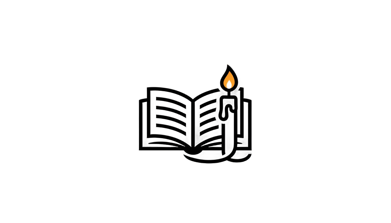 book with candle logo png PNG transparent background