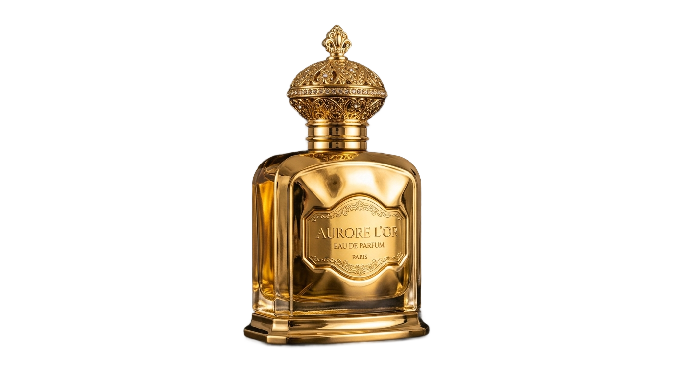 golden perfume bottle png PNG transparent background
