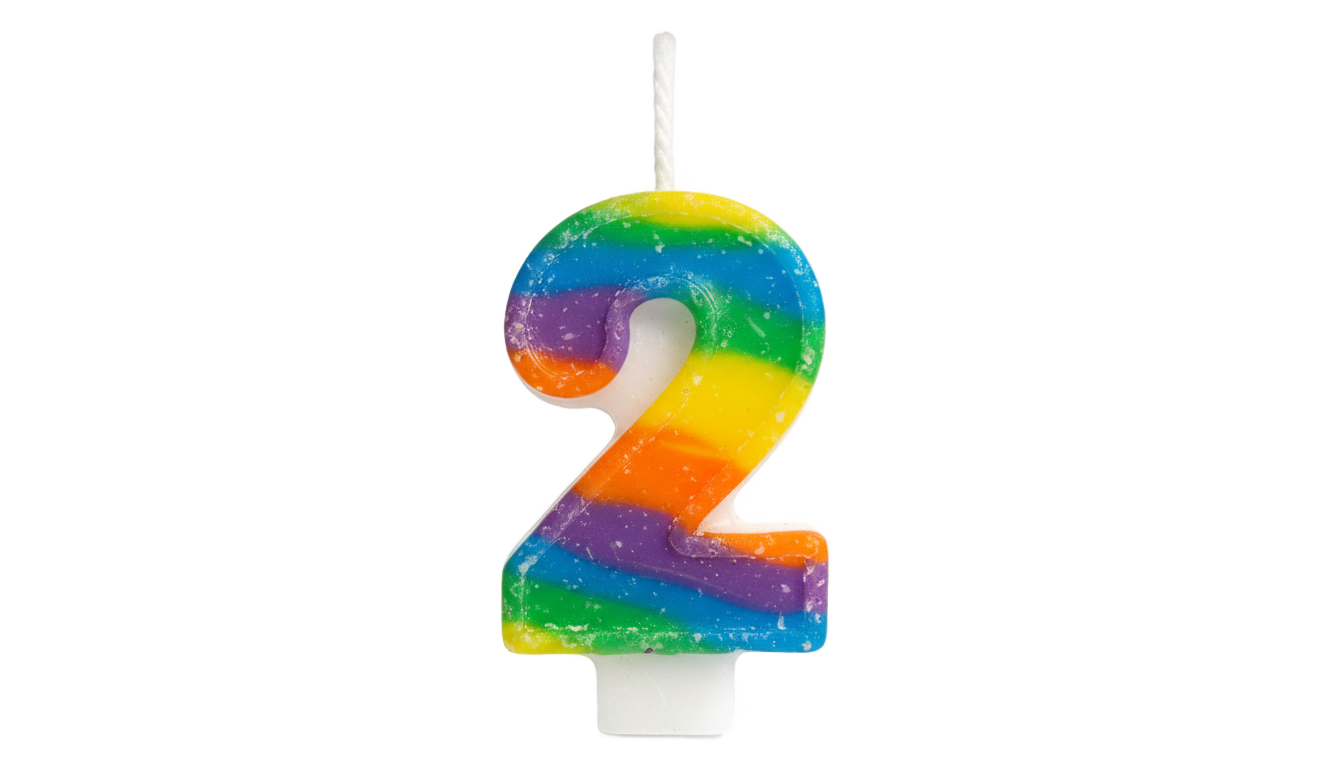 number 2 candle png PNG transparent background