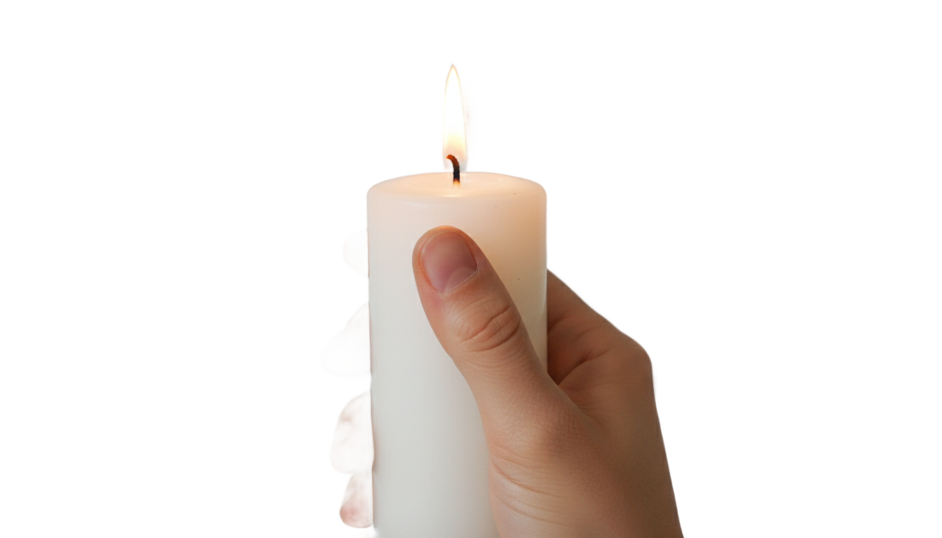 hand holding candle png PNG transparent background