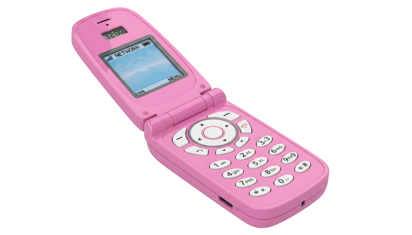 pink flip phone png PNG transparent background