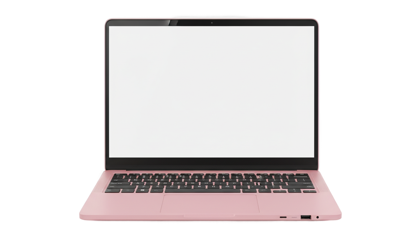 pink laptop png PNG transparent background