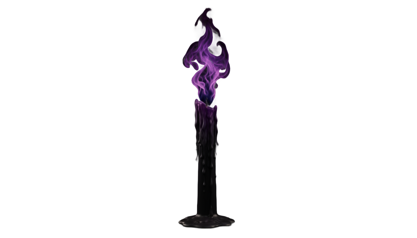 black flame candle png PNG transparent background