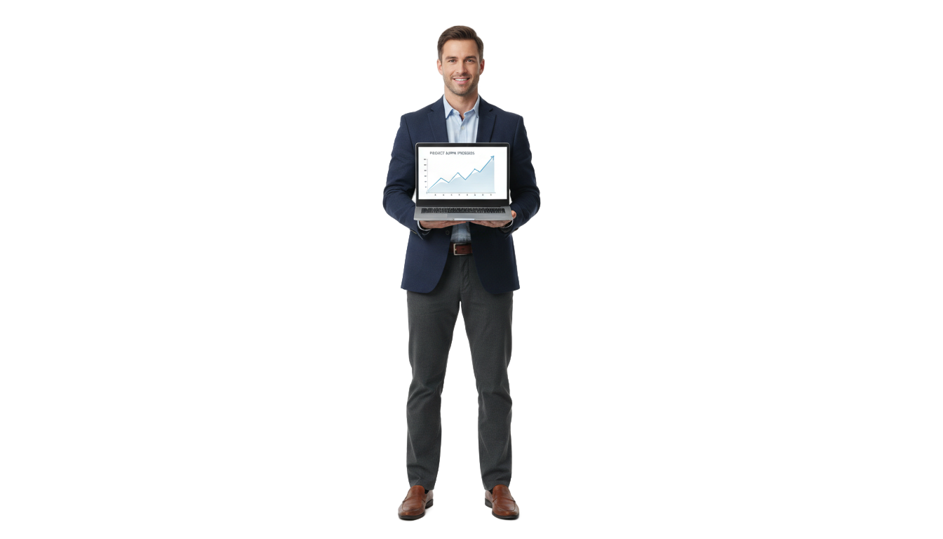 man holding laptop png PNG transparent background