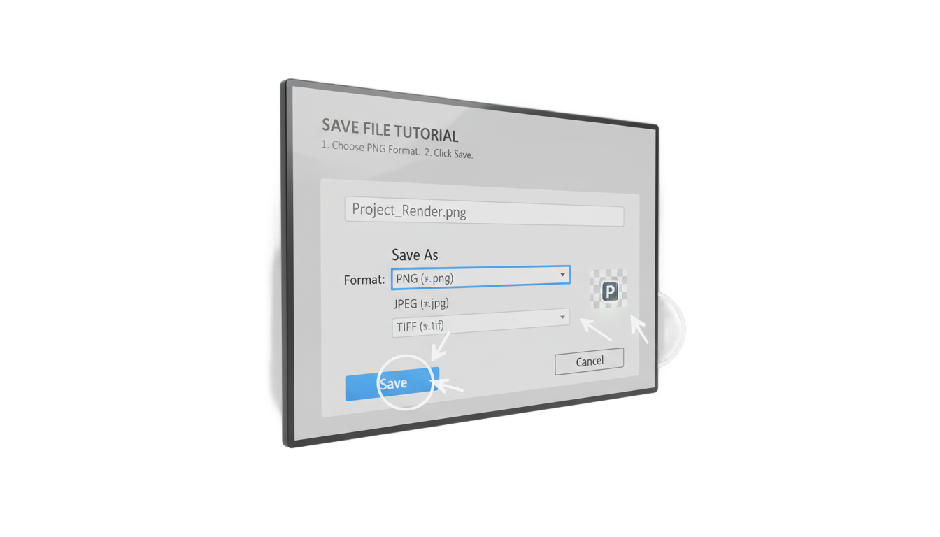 blender how to save rendered image as png PNG transparent background