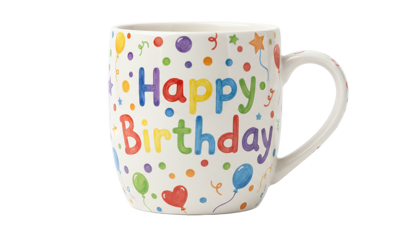 happy birthday mug png PNG transparent background