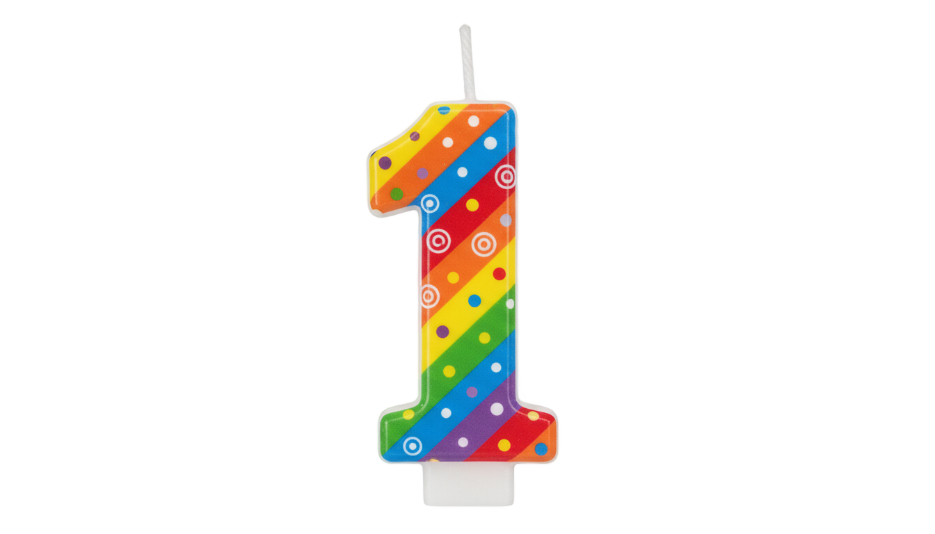 1st birthday candle png PNG transparent background