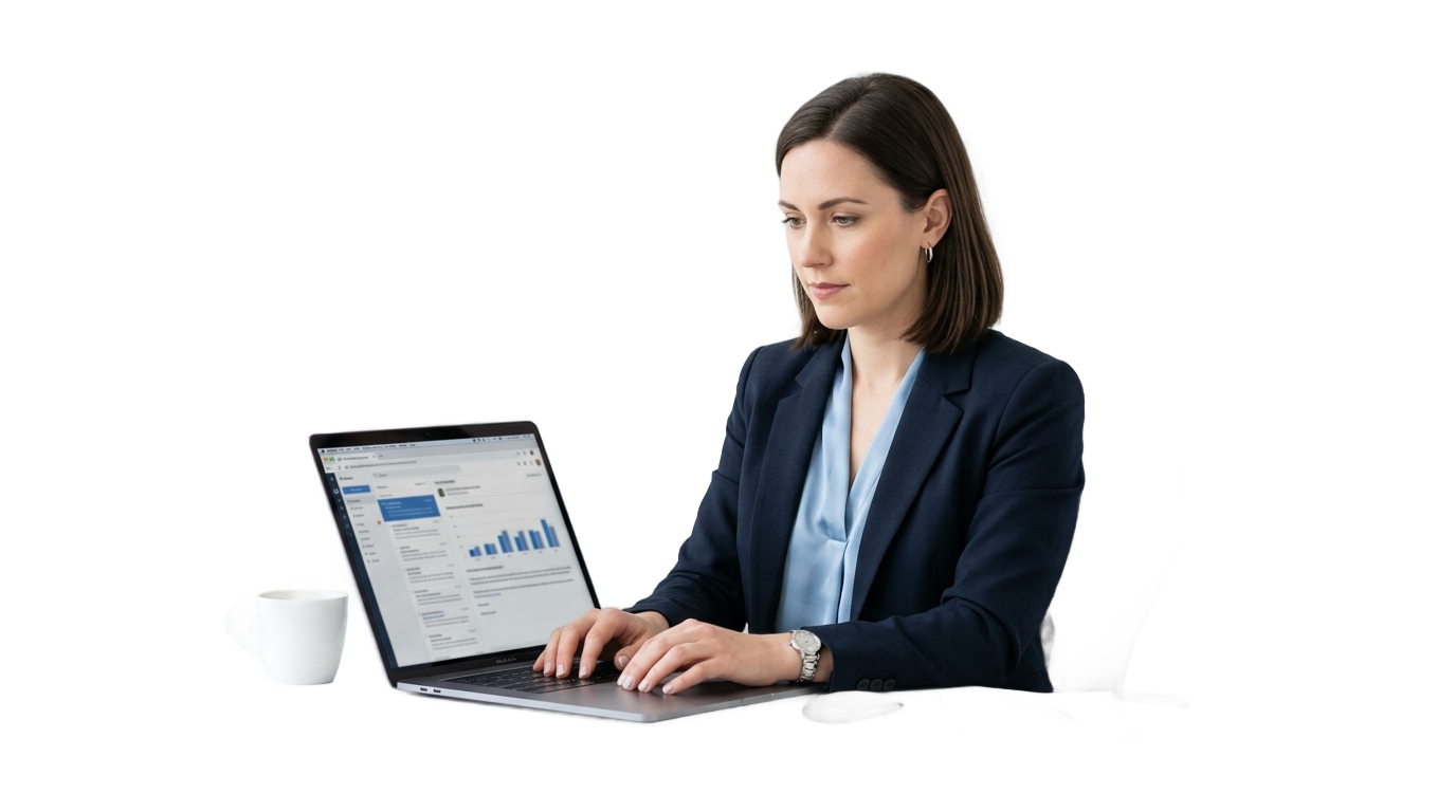lady with laptop png PNG transparent background