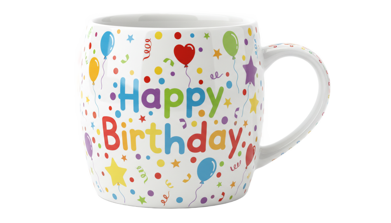 happy birthday mug png PNG transparent background