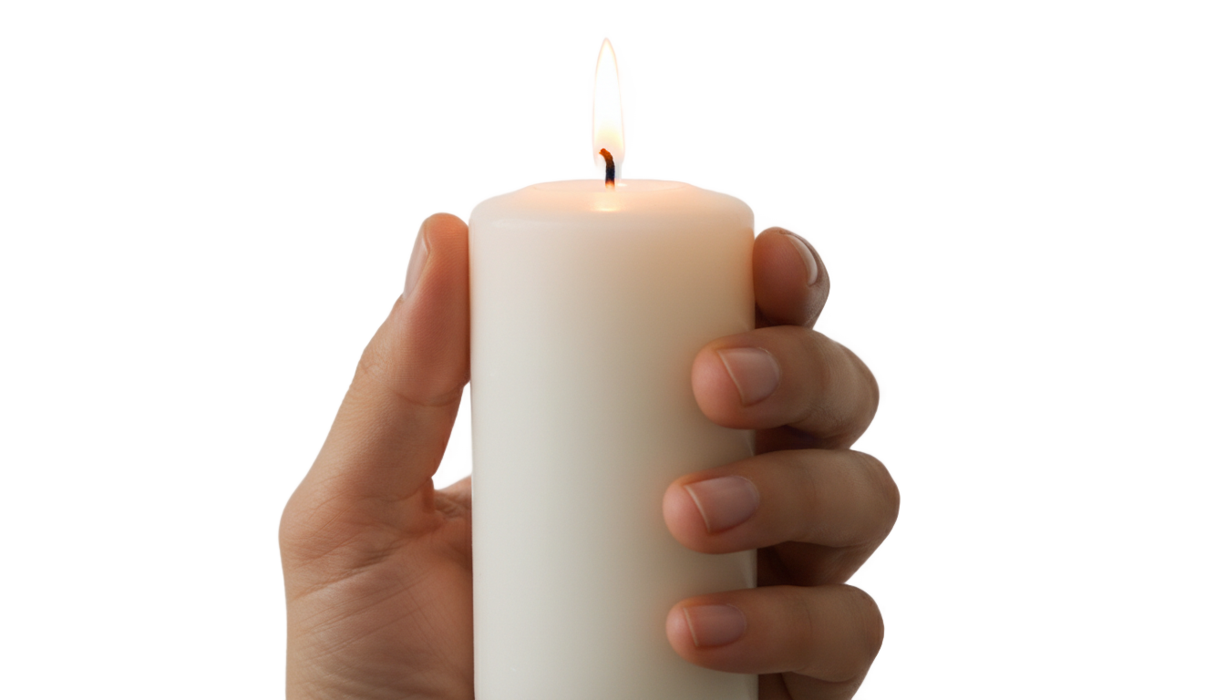 hand holding candle png PNG transparent background