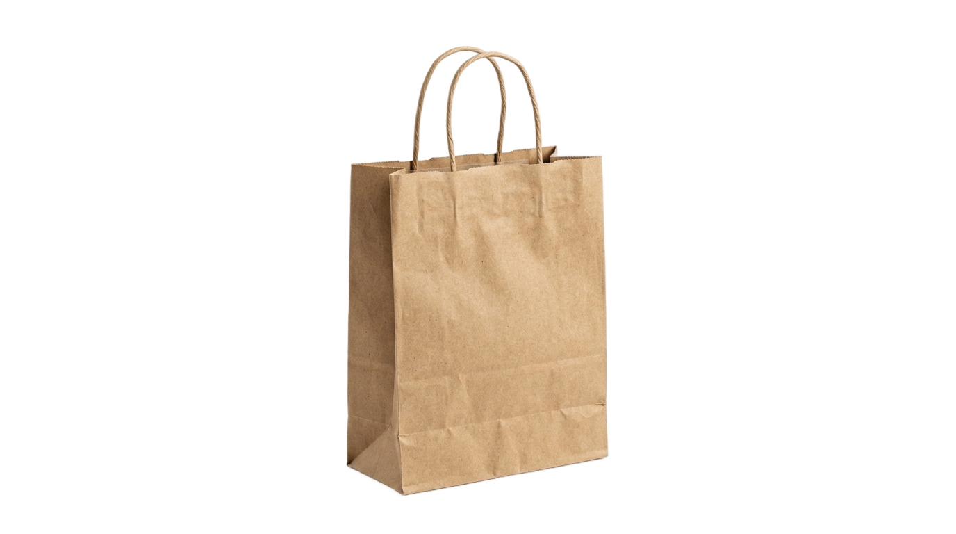 kraft bag png PNG transparent background