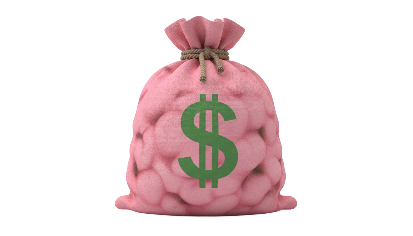 pink money bag png PNG transparent background
