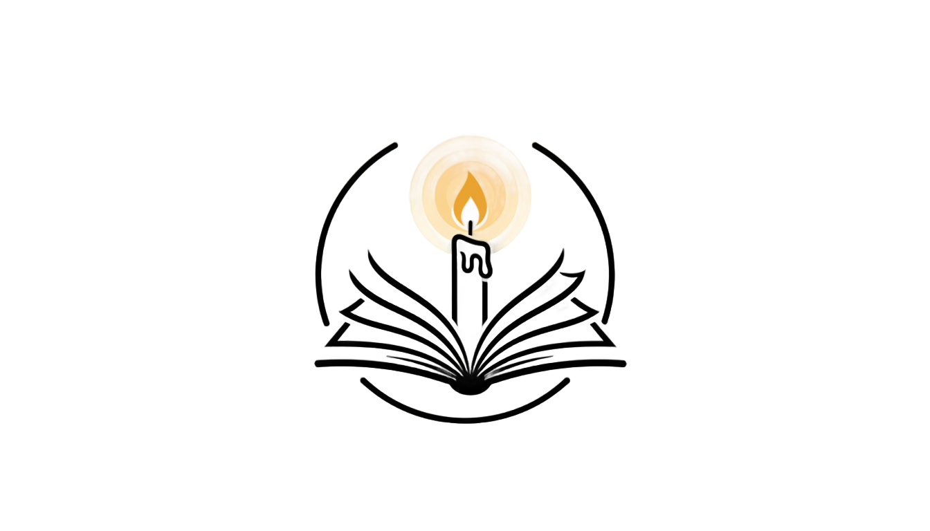 book with candle logo png PNG transparent background