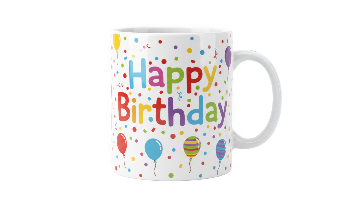 happy birthday mug png PNG transparent background