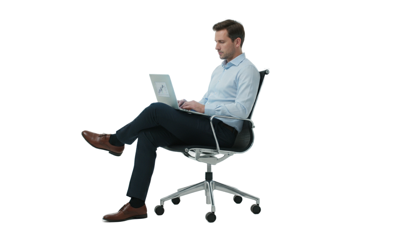 man sitting with laptop png PNG transparent background