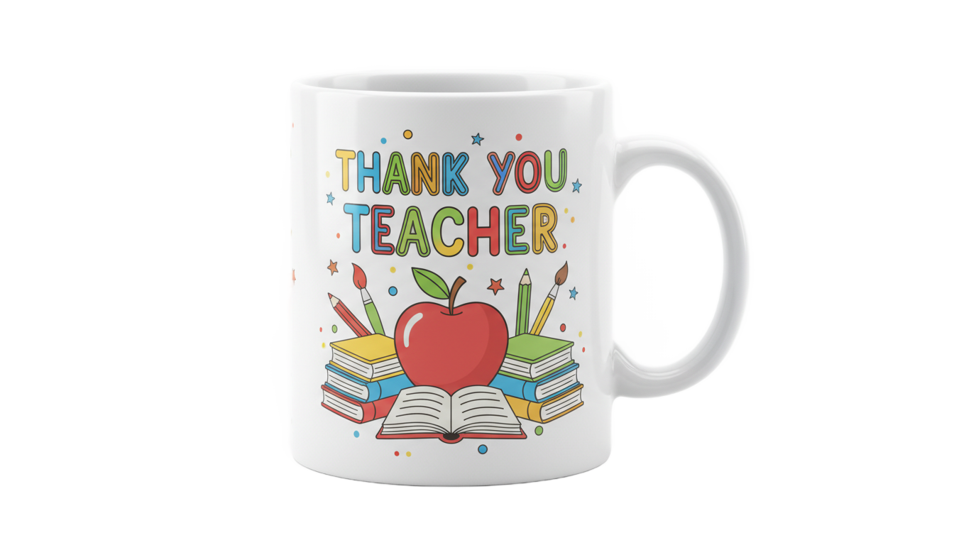 teachers day mug design png PNG transparent background