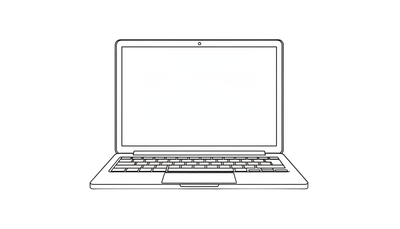 laptop line art png PNG transparent background