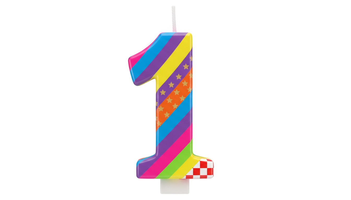 1st birthday candle png PNG transparent background