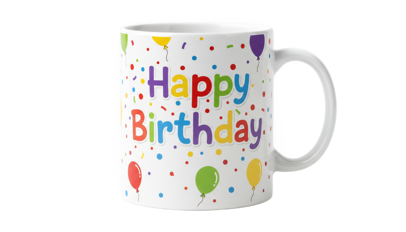 happy birthday mug png PNG transparent background