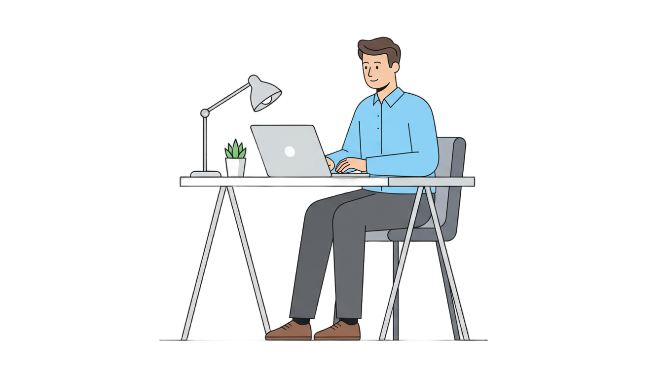 man working on laptop vector png PNG transparent background